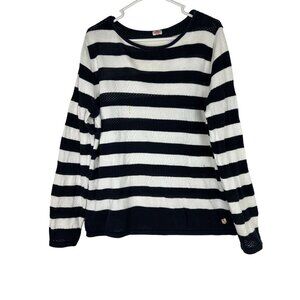 Armor Lux Womens Striped Knit Sweater Navy & White Long Sleeve Size M
